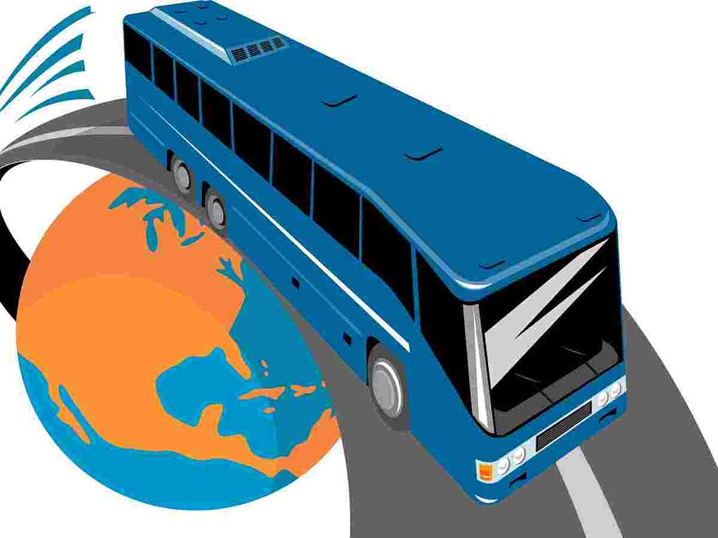 dessin de un bus bleu